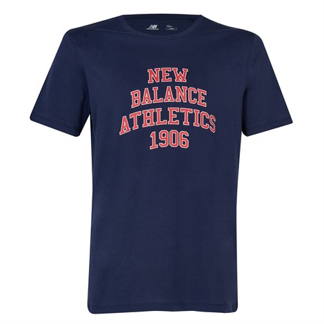 New Balance NB Mens Lifestyle T-shirt Erkek Lacivert Günlük T-shirt - MNT1207-AVI