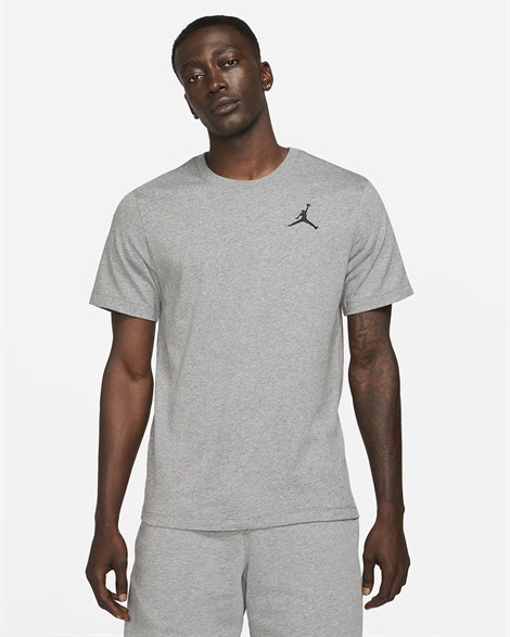 Nike M J Jumpman Emb Ss Crew Erkek Gri T-shirt - DC7485-091