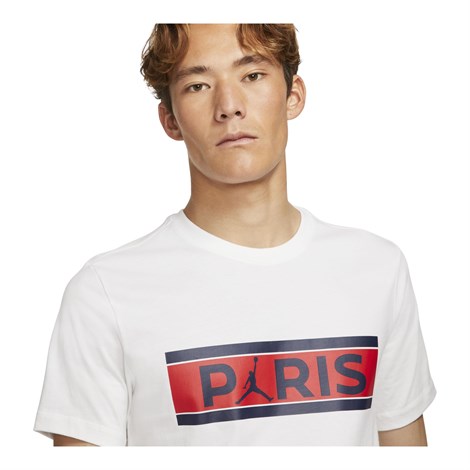 Nike M J Psg Wordmark Tee Erkek Beyaz T-shirt - DB6510-100