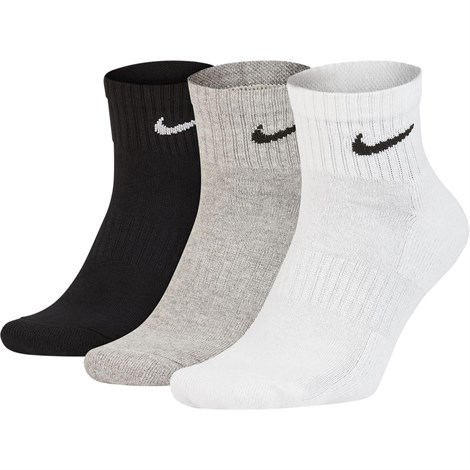 Nike U Nk Everyday Cush Ankle 3Pr Erkek Siyah Çorap - SX7667-010