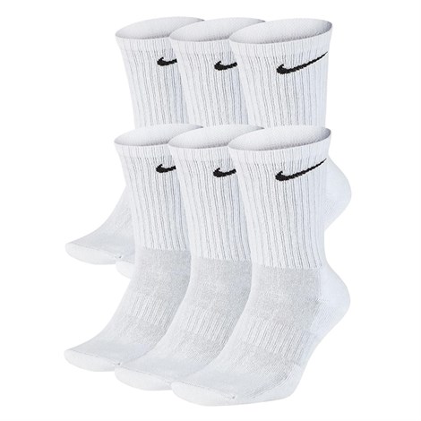 Nike U Nk Everyday Cush Crew 6Pr-Bd Erkek Beyaz Çorap - SX7666-100