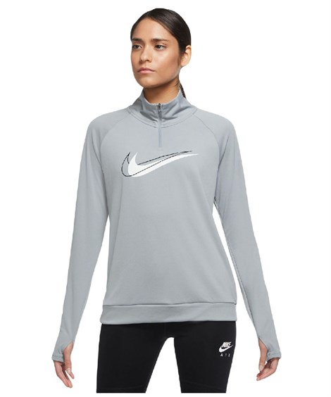 Nike W Nk Df Swsh Run Hz Mdlyr Kadın Gri T-shirt - DD4902-073