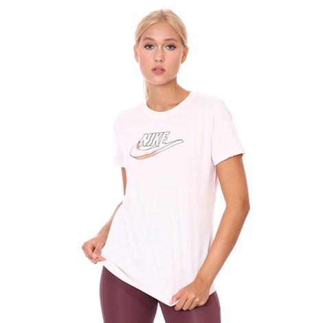Nike W Nsw Tee Futura Kadın Pudra T-shirt - DJ1820-640