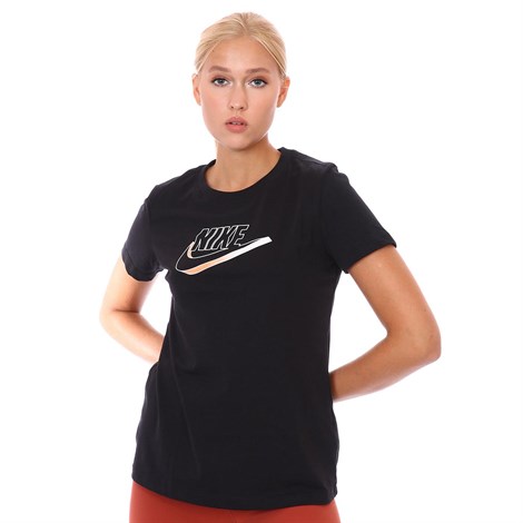 Nike W Nsw Tee Futura Kadın Siyah T-shirt - DJ1820-010