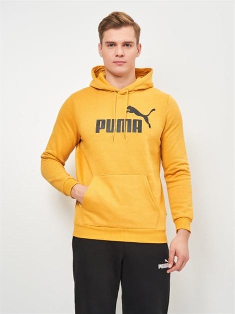 Puma Ess Big Logo Hoodie Fl (S) Erkek Sarı Sweatshirt - 58668737