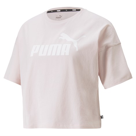 Puma Ess Cropped Logo Tee Kadın Pembe Günlük T-shirt - 586866-82