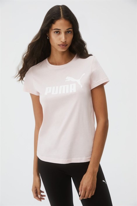 Puma Ess Logo Tee (S) Kadın Pembe T-Shirt - 58677536