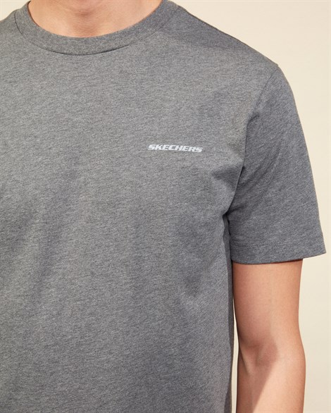 Skechers Graphic Tee M Crew Neck T-Shirt Erkek Gri Üst & T-shirt - S202256-037