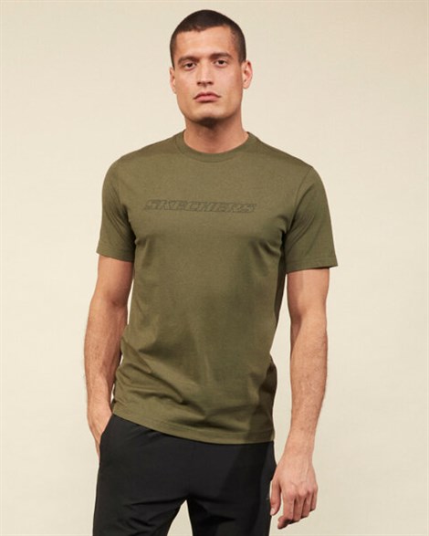 Skechers Graphic Tee M Crew Neck T-Shirt Erkek Haki Üst & T-shirt - S202243-801