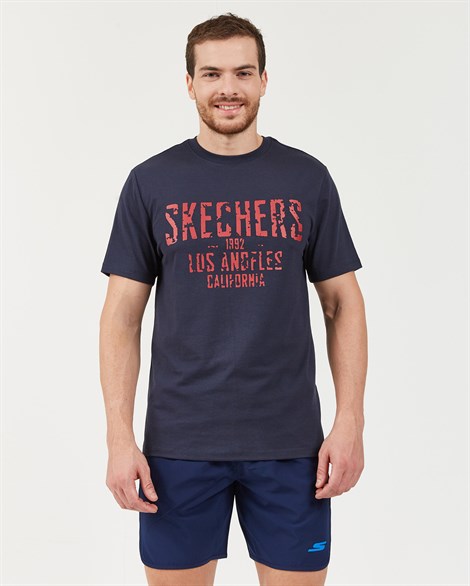 Skechers Graphic Tee S M Aging Brand Print Erkek Üst & T-shirt - S201198-410
