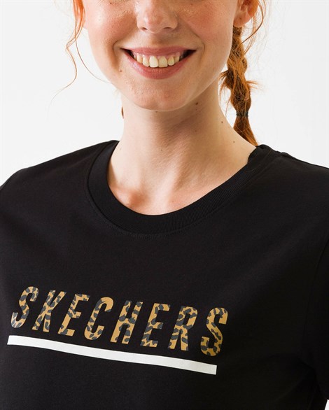 Skechers Graphic Tee S W Skx Leo Print Kadın Üst & T-shirt - S201087-001