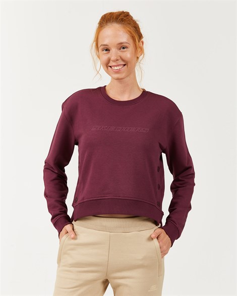 Skechers Lw Fleece W Long Snap Crew Neck Kadın Sweatshirts - S202032-500