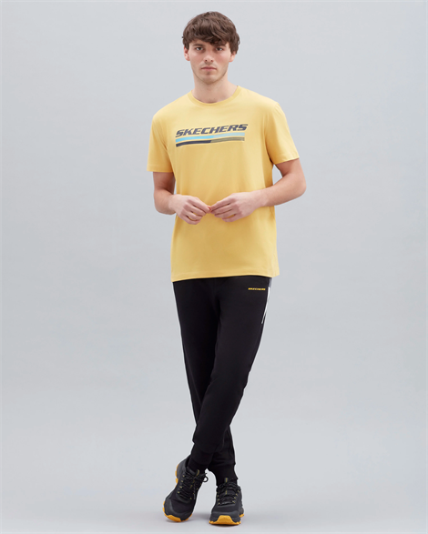 Skechers M Graphic Tee Big Logo T-Shirt Erkek Sarı Günlük T-shirt - S221059-200
