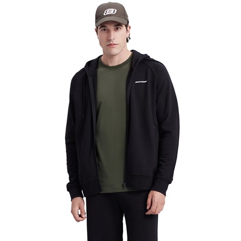 Skechers New Basics M Full Zip Hoodie Erkek Siyah Sweatshirt - S212267-001