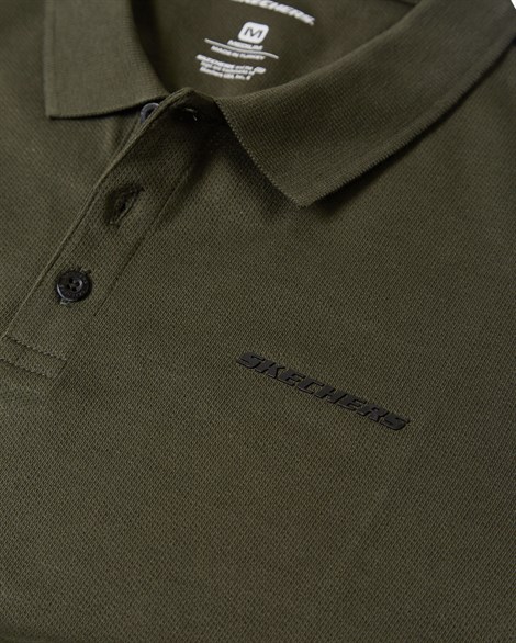 Skechers Polo M Short Sleeve Polo Erkek Haki Üst & T-shirt - S211800-801