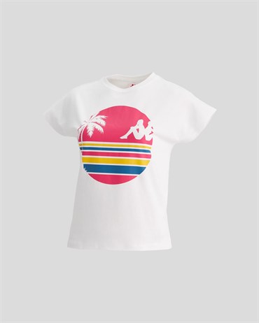 Kappa Authentic Sand Pakita Tk Kadın Beyaz Günlük T-shirt - 371E8CW-A07