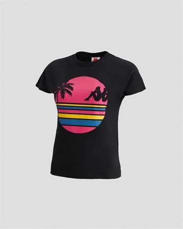 Kappa Authentic Sand Pakita Tk Kadın Siyah Günlük T-shirt - 371E8CW-A0B-1