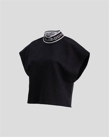 Kappa Logo Tape Dabab Tk Kadın Siyah Antrenman T-shirt - 371F4DW-A00