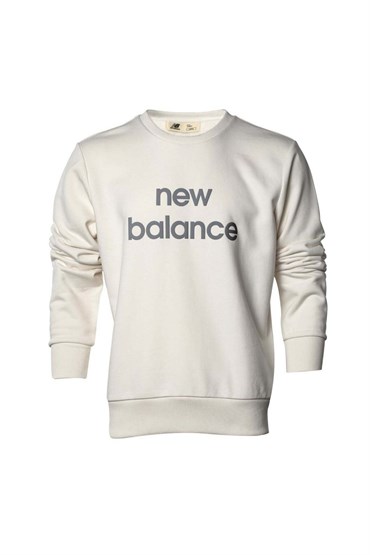New Balance Lifestyle Erkek Beyaz Sweatshirt - MPC3110-WT