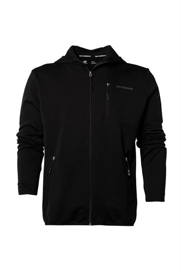 New Balance NB Lıfestyle Zıpthru Jacket Erkek Siyah Fermuarlı Kapüşonlu Üst Ceket - MPJ3140-BK