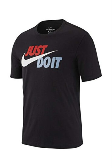 Nike M Nsw Tee Just Do It Swoosh Erkek Siyah T-shirt - AR5006-010