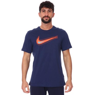 Nike M Nsw Tee Swoosh 12 Month Erkek Lacivert T-shirt - DB6470-410