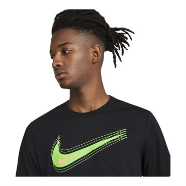 Nike M Nsw Tee Swoosh 12 Month Erkek Siyah T-shirt - DB6470-010