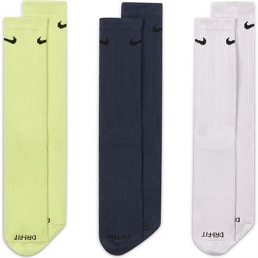 Nike U Nk Evry Plus Ltwt Crew 3Pr Erkek Karışık Renkli Çorap - SX6891-913