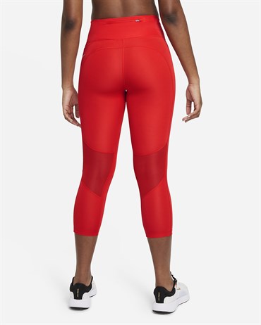 Nike W Nk Df Fast Crop Kadın Kırmızı Tayt - CZ9238-673