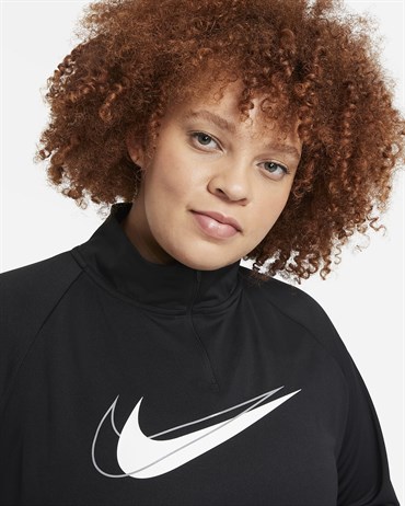Nike W Nk Df Swsh Run Hz Mdlyr Plus Kadın Siyah T-shirt - DJ6964-010