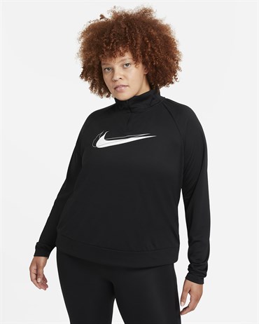Nike W Nk Df Swsh Run Hz Mdlyr Plus Kadın Siyah T-shirt - DJ6964-010