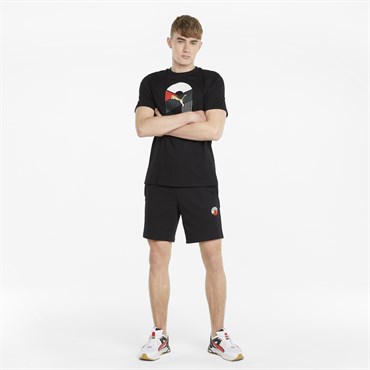 Puma As Graphic Tee Erkek Siyah T-Shirt - 84613501