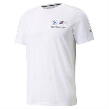 Puma BMW MMS ESS Small Logo Tee Erkek Beyaz T-shirt - 53225402
