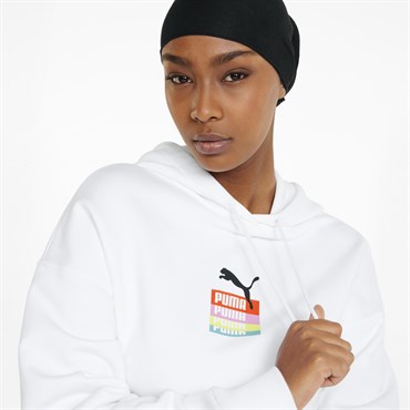 Puma Brand Love Hoodie Tr Kadın Beyaz Günlük Sweatshirt - 534352-02