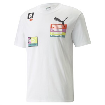 Puma Brand Love Multiplacement Tee Erkek Beyaz Günlük T-shirt - 533666-02