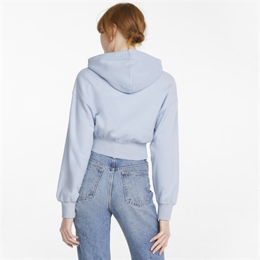 Puma Classics Crop Hoodie Tr Kadın Mavi Günlük Sweatshirt - 535074-21