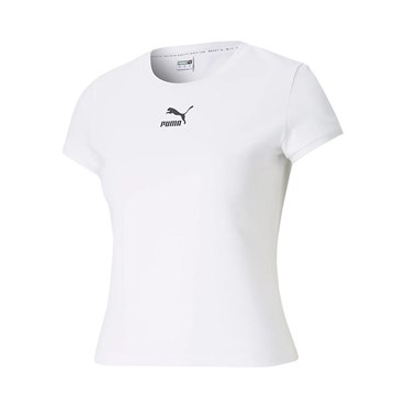 Puma Classics Fitted Tee Kadın Beyaz T-shirt - 59957702