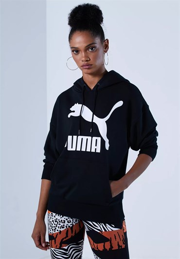 Puma Classics Logo Hoody Regular Fit Kadın Sweatshirts - 59763801