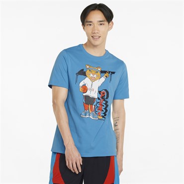 Puma Dylan Ss Tee 1 Erkek Mavi Günlük T-shirt - 532730-09