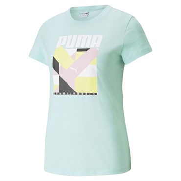 Puma INTL Graphic Tee Kadın Mavi T-shirt - 53165879