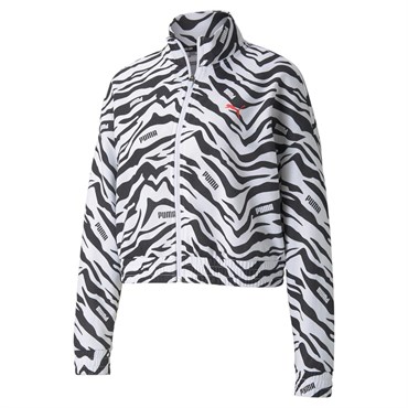 Puma Modern Sports AOP Track Jacket Kadın Beyaz Sweatshirt - 85590802