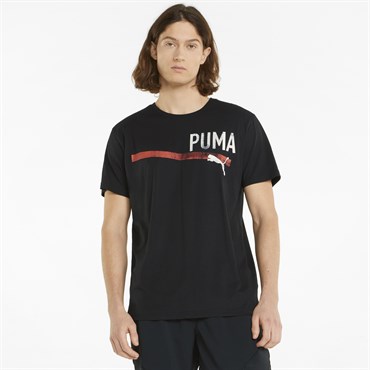 Puma Performance Unexpected Branded Ss Tee (Connection To T1) Erkek Siyah Antrenman T-shirt - 521641-01