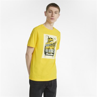 Puma Pl Graphic Tee Erkek Sarı Günlük T-shirt - 533785-06