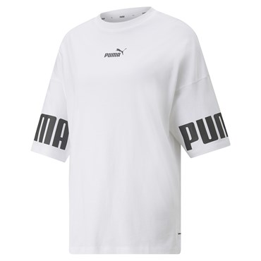 Puma Power Colorblock Tee Kadın Beyaz Günlük T-shirt - 847123-02