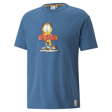 Puma Puma X Garfıeld Graphic Tee Erkek Mavi Günlük T-shirt - 534433-48