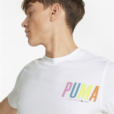 Puma Swxp Graphic Tee Erkek Beyaz Günlük T-shirt - 533623-02