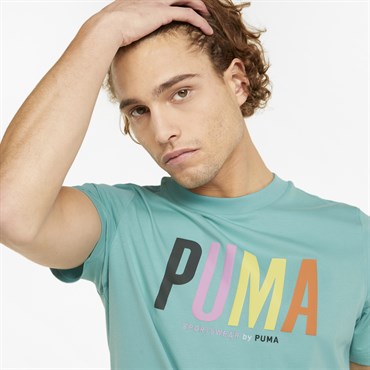 Puma Swxp Graphic Tee Erkek Mavi Günlük T-shirt - 533623-61