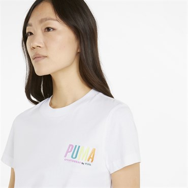 Puma Swxp Graphic Tee Kadın Beyaz Günlük T-shirt - 533559-02