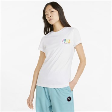 Puma Swxp Graphic Tee Kadın Beyaz Günlük T-shirt - 533559-02