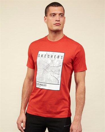 Skechers Graphic Tee M Crew Neck T-Shirt Erkek Turuncu Üst & T-shirt - S211514-700